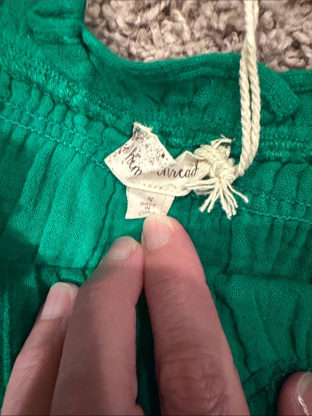 Hem & Thread Emerald Green Smocked Button-Front Midi Dress - Picture 4 of 6